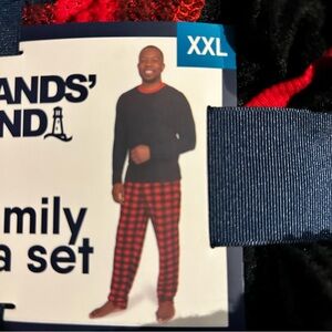Lands' End Men's Black and Red buffalo Plaid super soft 2 piece pajama set XXL